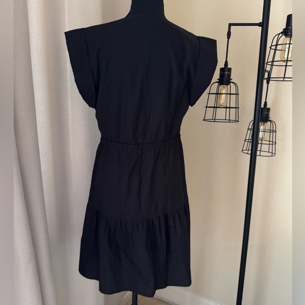 Steve Madden Black Amanda Mini Dress V Neck Sleeveless Size M - Picture 8 of 10